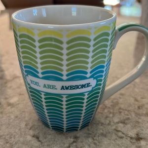 You Are Awesome - Ceramic Coffee Tea Mug Blue/Green